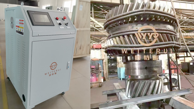 中频感应加热器大型齿轮轴套拆卸-湖北鄂钢扬子重型机械制造有限公司